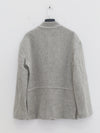 SAMUEL GUI YANG 25 Autumn and Winter Drawstring Jacket/Belt Scottish Tweed Wool Skirt SGY-AW25BMWJT08-1-1-GREY MELANGE Jacket
